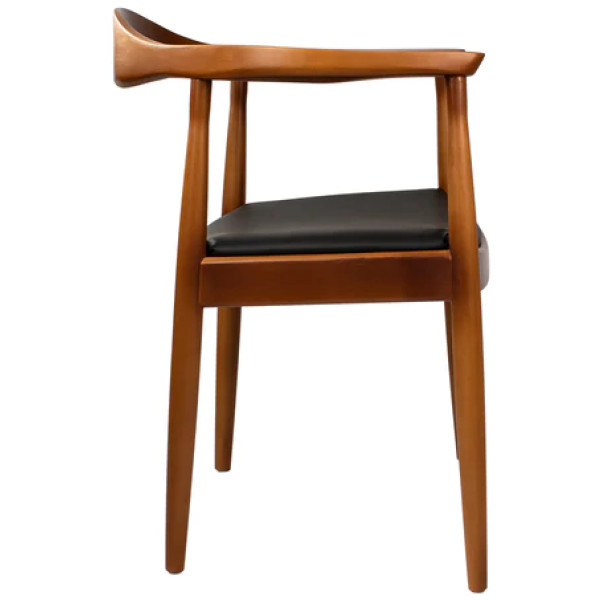 Silla Monaco natural Madera y Piel - Imagen 4