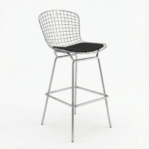 Banco Bertoia réplica cromado altura 61cm para isla de cocina