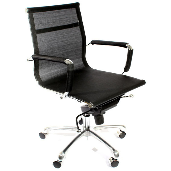 Silla Eames Aluminium Mesh Premium baja negro - Imagen 3