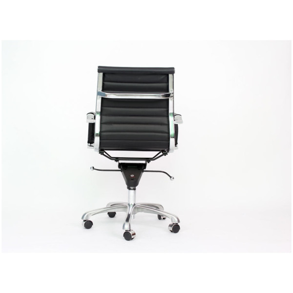 Silla Eames Aluminium Bajo Piel Italiana negro - Imagen 4