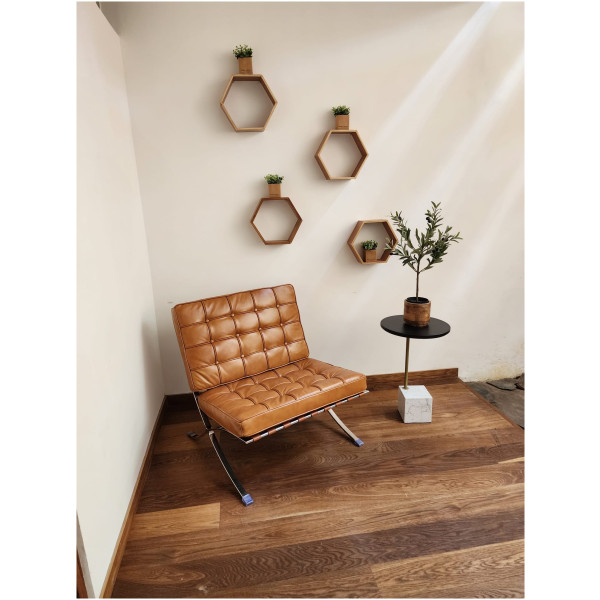 Sillón Barcelona Piel 100% café - Imagen 7