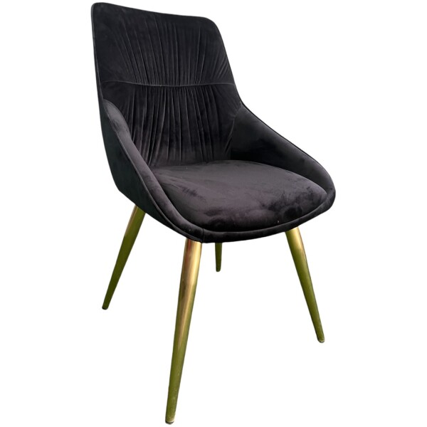 Silla Varssi pata dorada oro terciopelo - Imagen 3