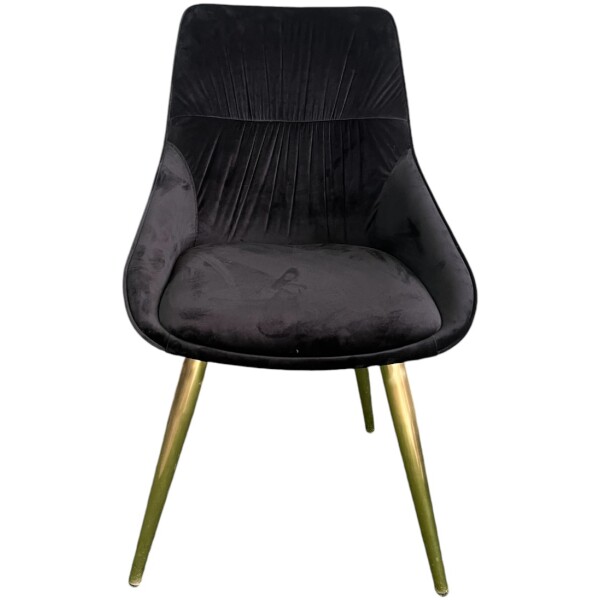 Silla Varssi pata dorada oro terciopelo - Imagen 2