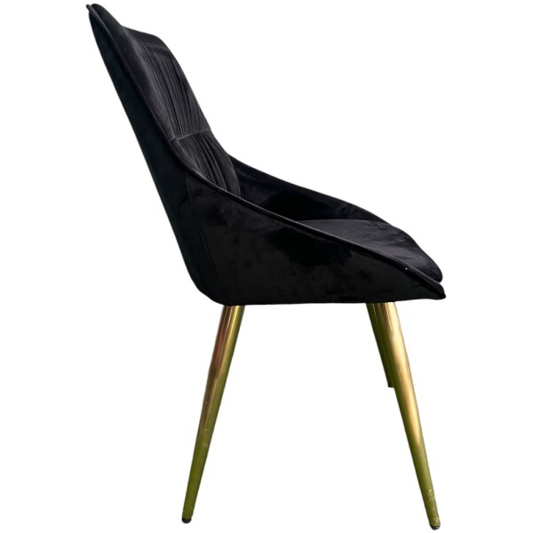 Silla Varssi pata dorada oro terciopelo - Imagen 4
