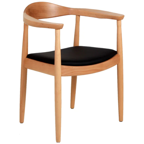 Silla Monaco natural Madera y Piel