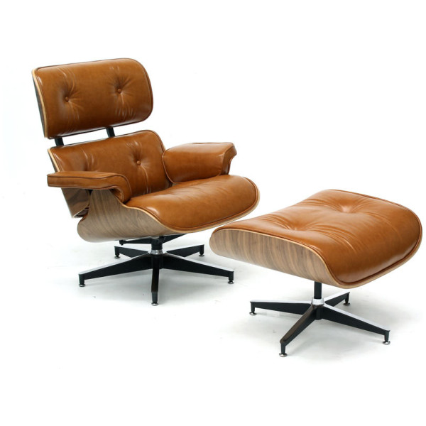 Sillón Eames Lounge Rep Piel 100% Café  OPENBOX