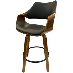 Taburete estilo mid-century con brazos para isla de cocina