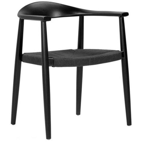 Silla Monaco Brazo Asiento Tejido negra