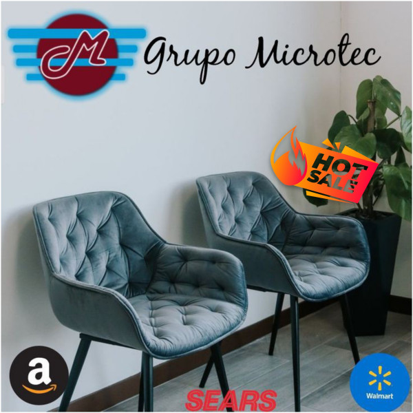 Silla Capri Alm Capitonada Gris velvet Terciopelo con brazos - Imagen 4
