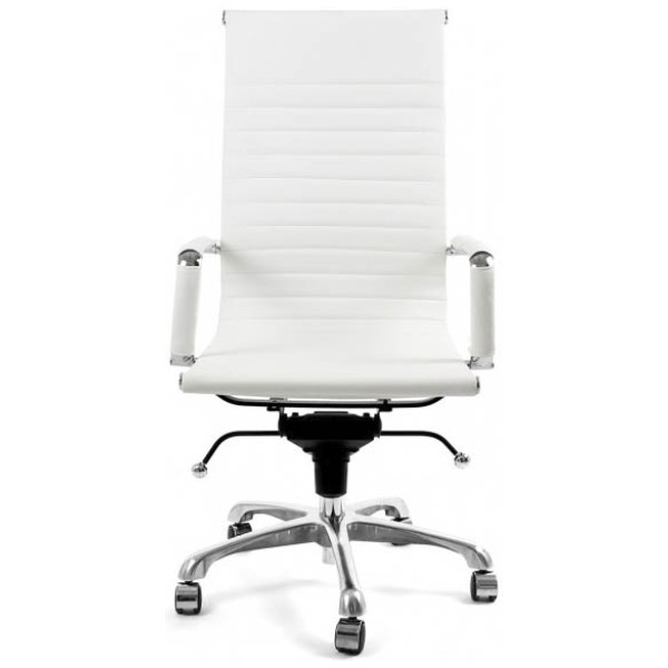 Silla Eames Aluminium Alto Piel Italiana blanco - Imagen 2