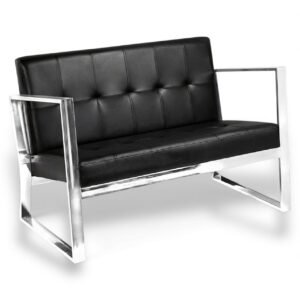 Sillón Berlín 2 plazas vista frontal para recepción de oficina