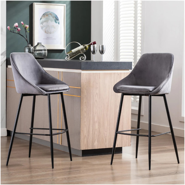 Banco Oslo terciopelo kitchen stool - Imagen 6