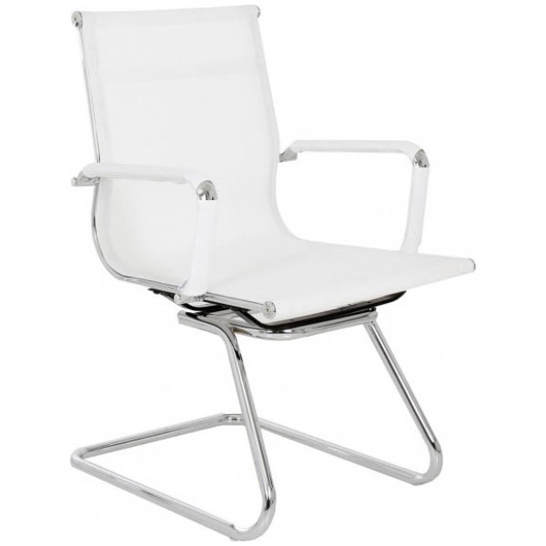 Silla Visitante Eames Aluminium  Mesh blanco