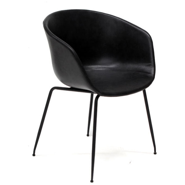 Silla Eames Cc Tapizada Piel Pata Antique