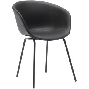 Silla Eames réplica AAC27 tapizada en piel PU negra
