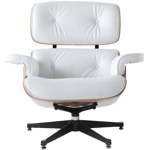 Sillón Eames Lounge Rep Piel Italiana Blanco - Imagen 5