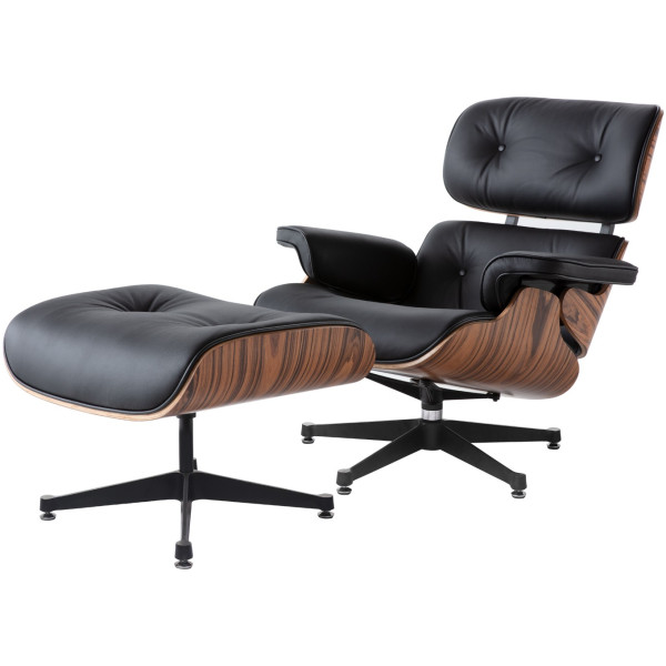 Sillón Eames Lounge Rep Piel 100% negro