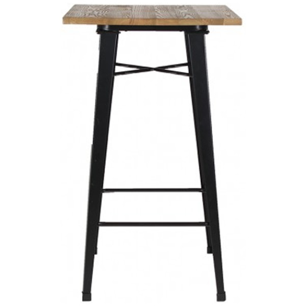 Mesa Tolix Alta Bar base Negro Eco nogal Tono Medio - Imagen 2