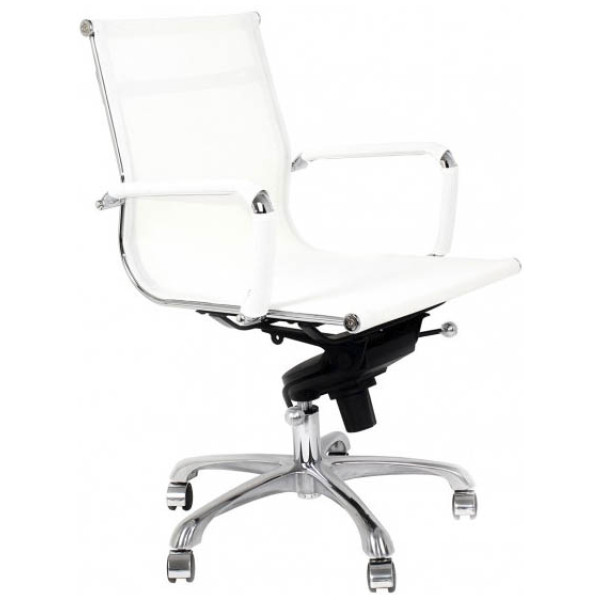 Silla Eames Aluminium Mesh Premium baja blanco