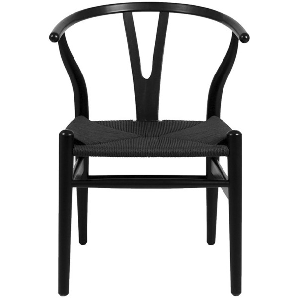 Silla Wishbone Madera Rep negro Asiento Negro Alta Calidad - Imagen 2