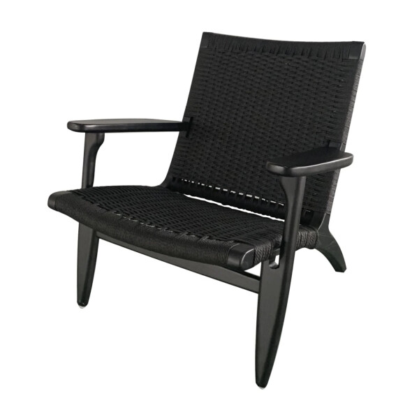 sillon venecia madera negro tejido