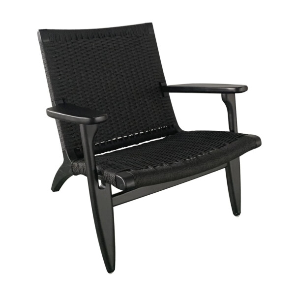 sillon venecia madera negro tejido