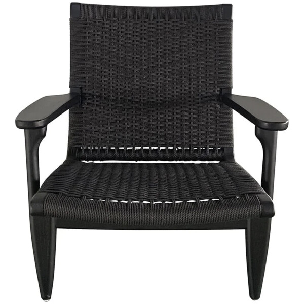 sillon venecia madera negro tejido