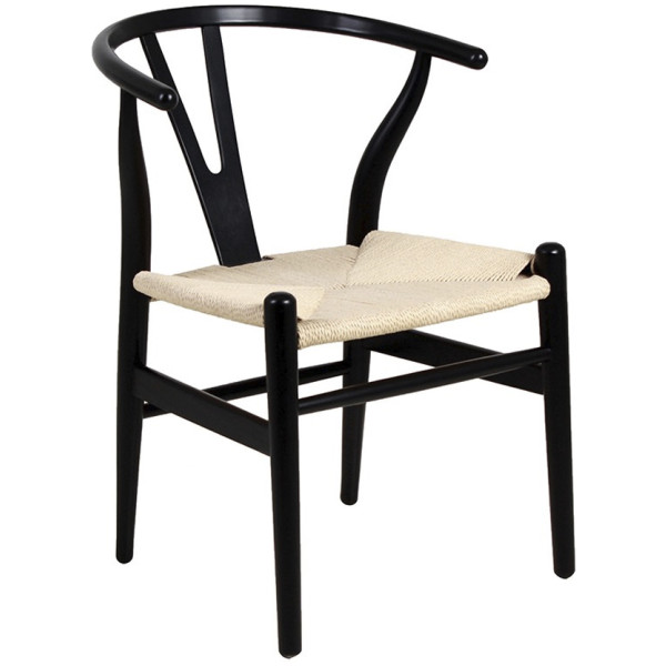Silla Wishbone Madera Rep negro alta calidad
