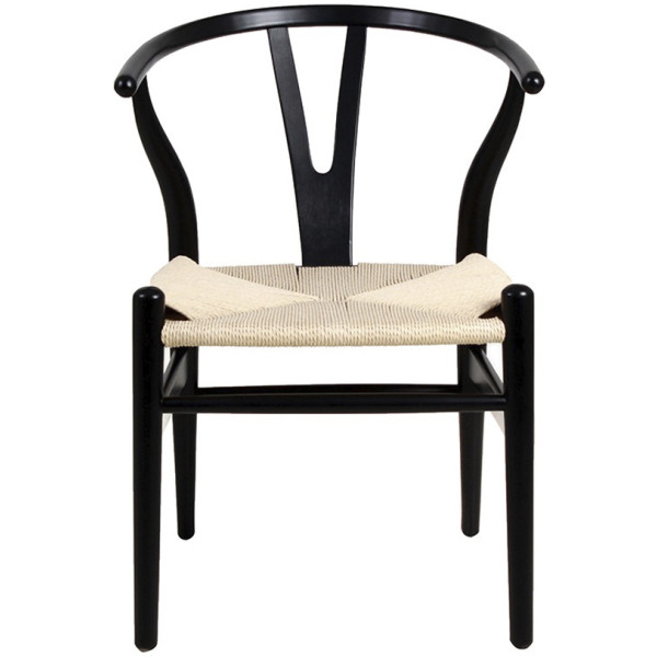 Silla Wishbone Madera Rep negro Asiento Negro Alta Calidad - Imagen 3