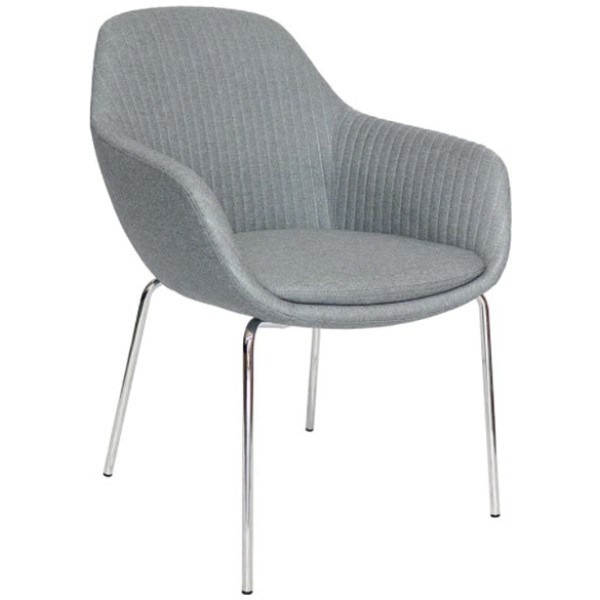 Silla Visita Fabrizia OHV-127 Black Pata Metal Gris