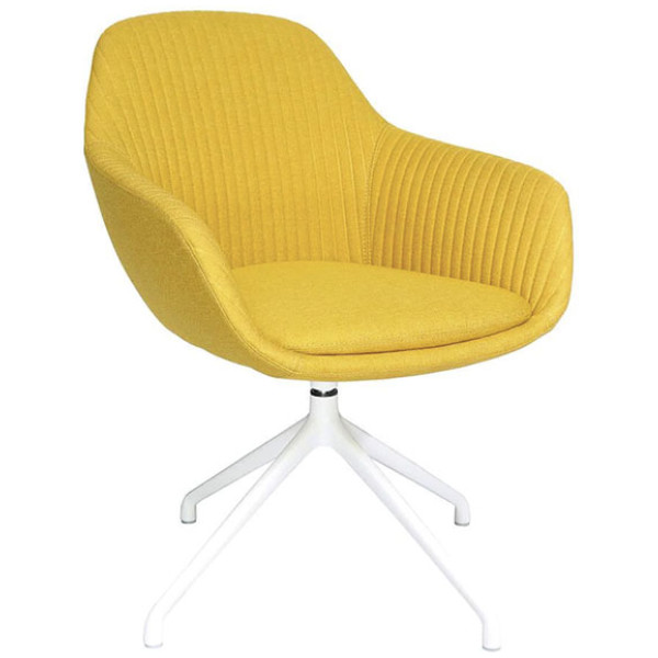 Silla Visita Fabrizia OHV-128 Black Base Tipo Araña Amarillo