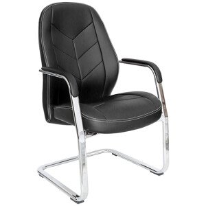 Silla Alufsen OHV-408 Negro Visita visitante Piel