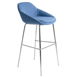 Banco Fabrizia tono azul corporativo ergonómico para salas de juntas altas y espacios de coworking.