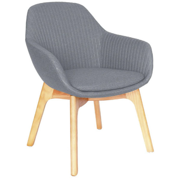Silla Visita Fabrizia OHV-126 Black Base Madera Gris