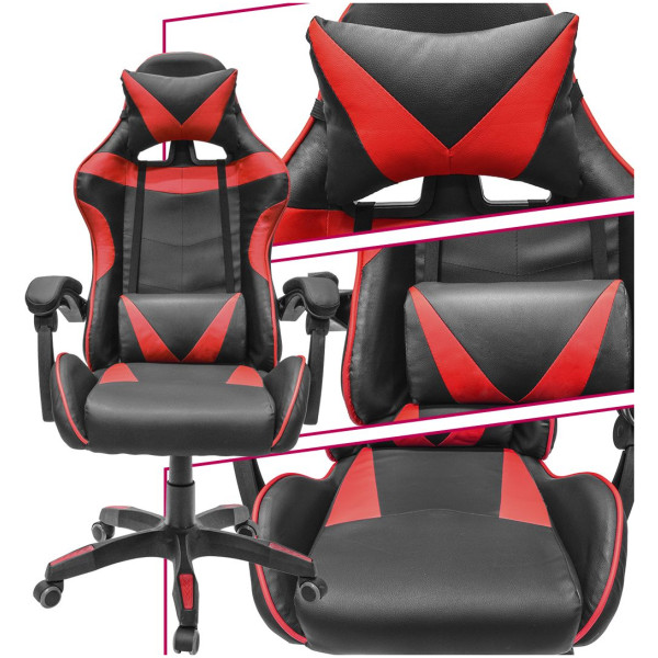 Silla Gamer Economica Rojo Eco-001 Reclinable - Imagen 5