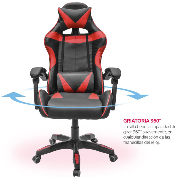 Silla Gamer Economica Rojo Eco-001 Reclinable - Imagen 4