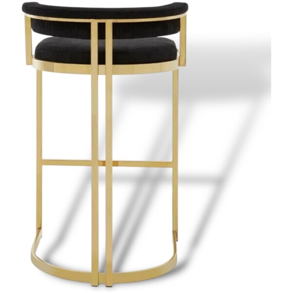 Banco Ottawa Terciopelo Negro Velvet Pata Dorada  Bar Stool - Imagen 7