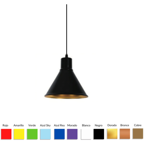 Lampara Colgante Cono 19cm