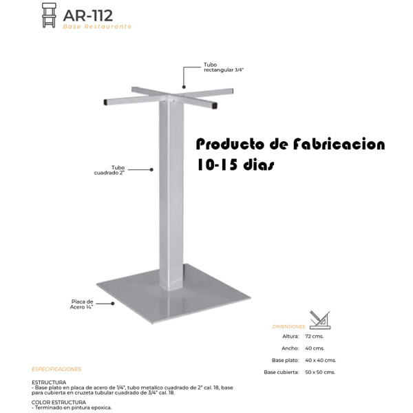 Refacción AR-112 Base mesa - Imagen 2