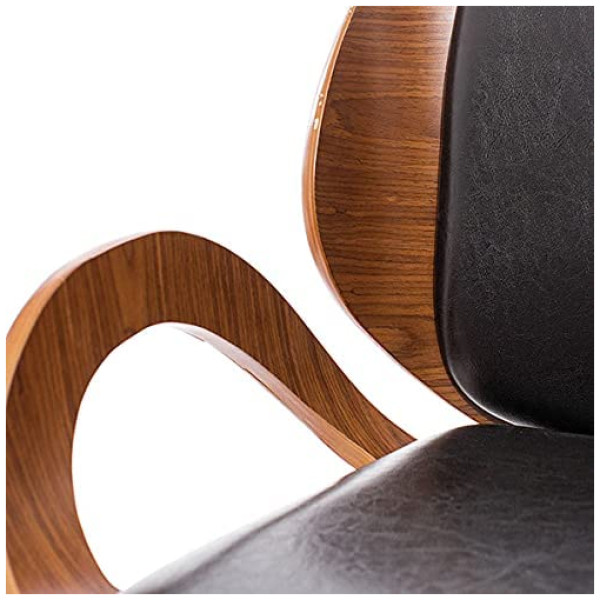 Silla ejecutiva Ebony Piel PU Cromada Walnut - Imagen 3