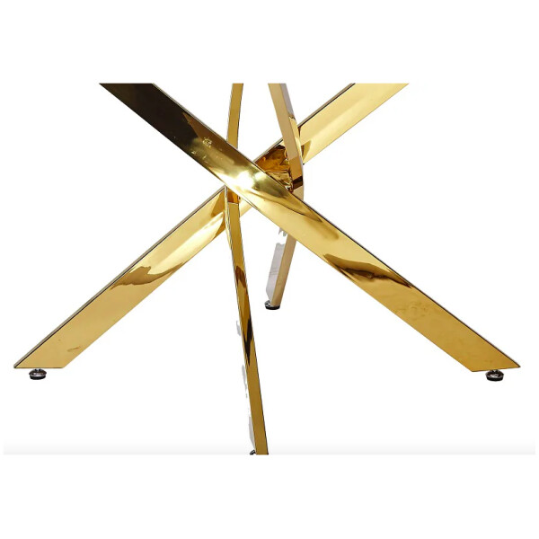 Mesa Cristal Lorett base X cromado dorado Base Dorada - Imagen 2