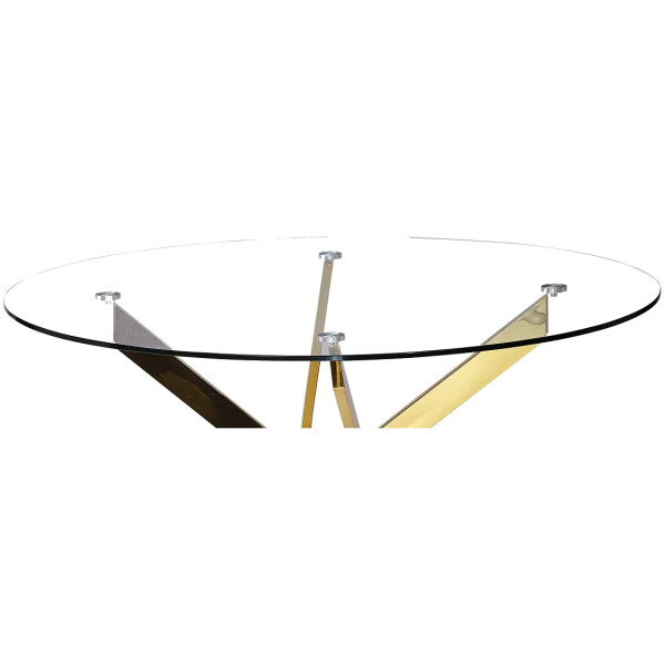Mesa Cristal Lorett base X cromado dorado Base Dorada - Imagen 3
