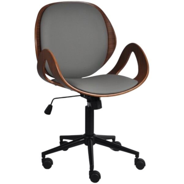 Silla ejecutiva Ebony Piel PU Cromada Walnut - Imagen 5