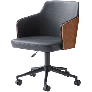 Silla de Oficina CR1 Piel PU y Chapa de Nogal | Diseño Japonés Ergonómico Moderno