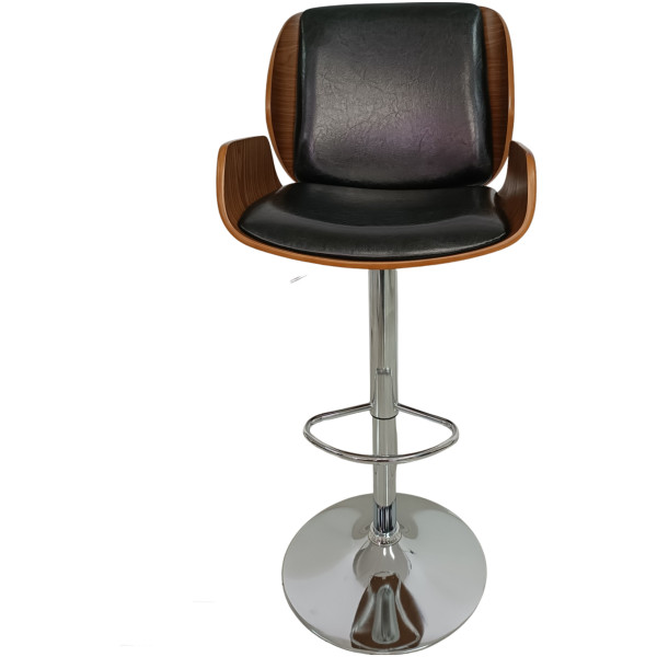 Banco Arw Madera Piel Texturizada Cromo - Imagen 2