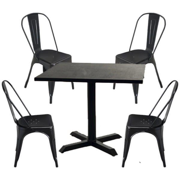 Set Mesa 80 X 80 Formica + 4 Sillas Tolix Metal