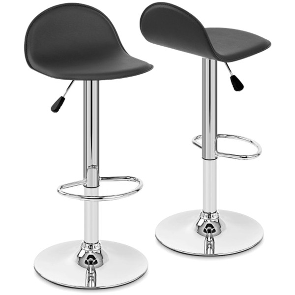 Banco Economico Trons Piel Soft Revolving negro ajustable