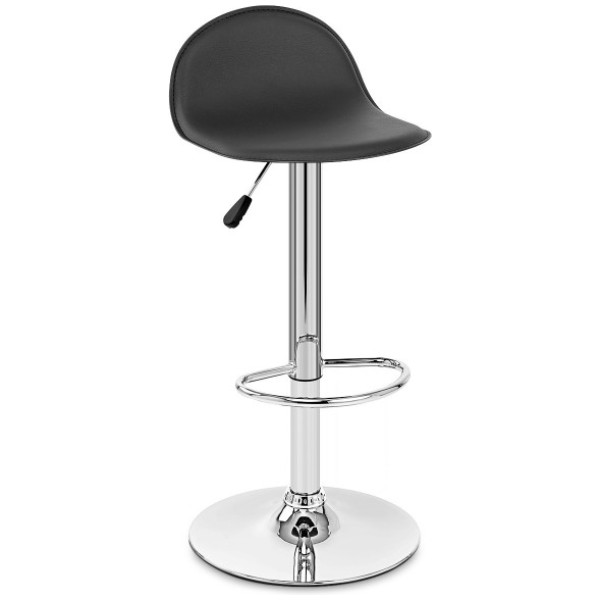 Banco Economico Trons Piel Soft Revolving negro ajustable - Imagen 5