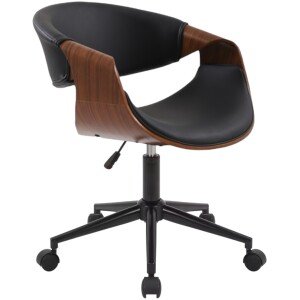Silla Oficina MN3-B ejecutiva Madera Minimalista Piel PU chapa nogal