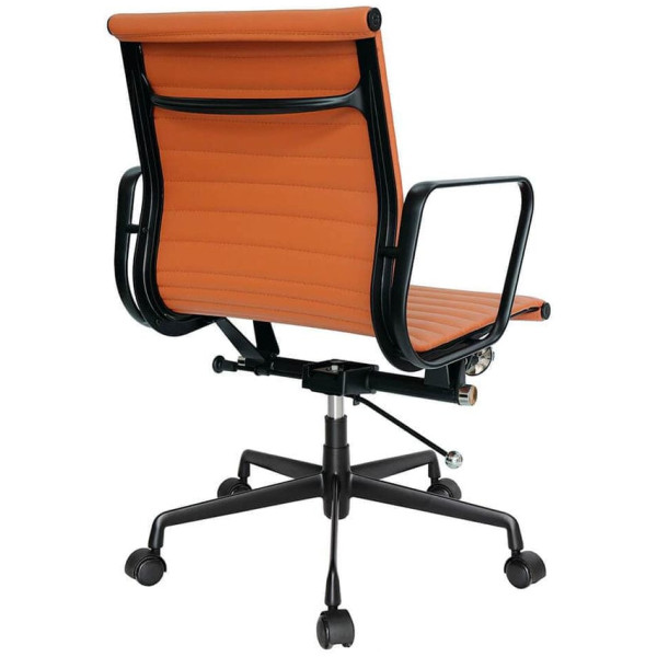 Sillón Semi-Ejecutivo Piel Genuina 100% Y Aluminio Cafe Claro - Imagen 3